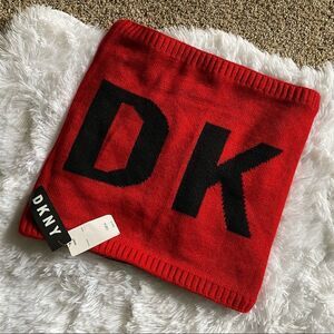 DKNY Red & Black Tube Scarf NEW With Tags One Size